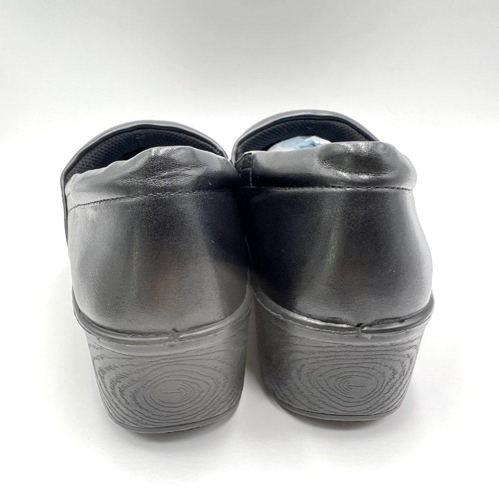 New Dr Scholls Womens Size 9 Black Leather Dynamo Slip On Work Mule Shoes Clogs‎ - Picture 6 of 13